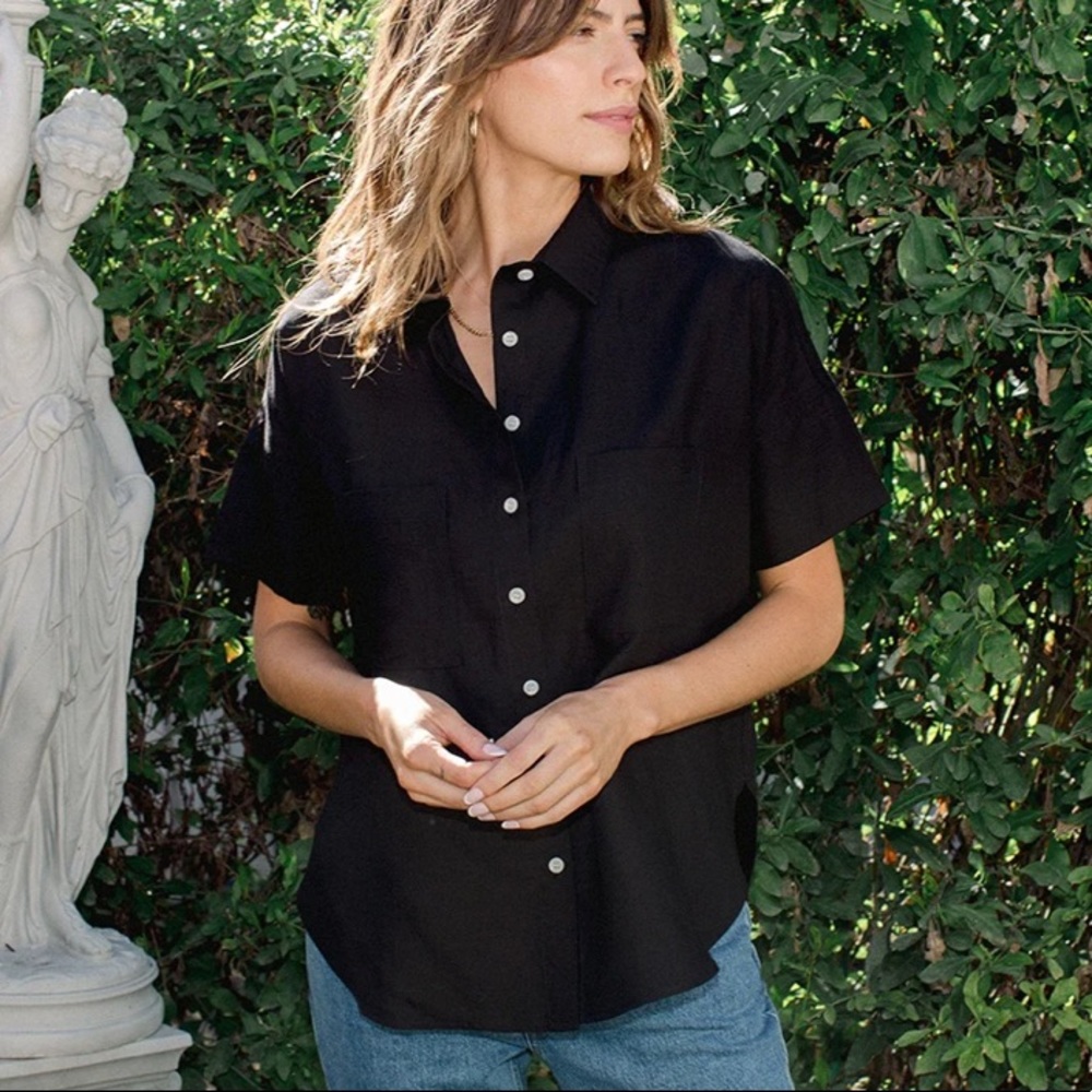 Tradlands Short Sleeve Box Top in Black, Size XL